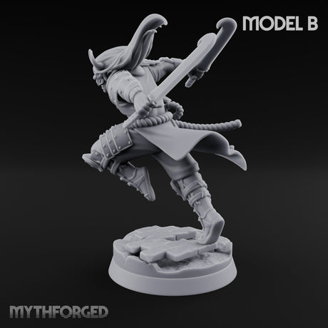 Dagger Dashing Oni Rogue B Miniature for Dungeons and Dragons, Pathfinder or other TTRPGs