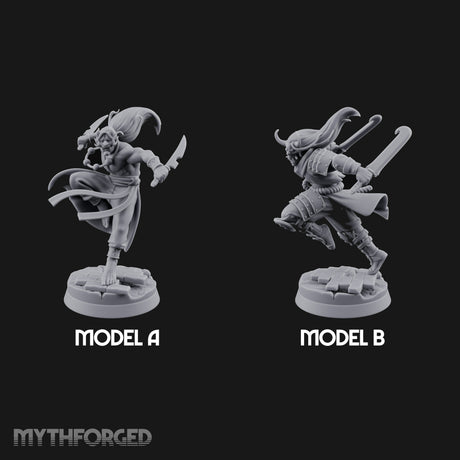 Dagger Dashing Oni Rogues Miniature for Dungeons and Dragons, Pathfinder or other TTRPGs
