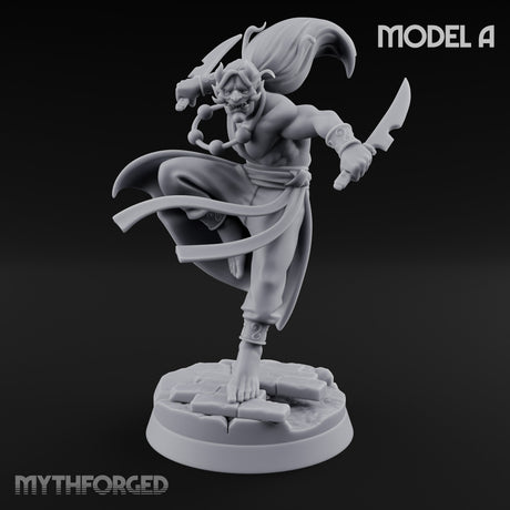 Dagger Dashing Oni Rogues Miniature for Dungeons and Dragons, Pathfinder or other TTRPGs