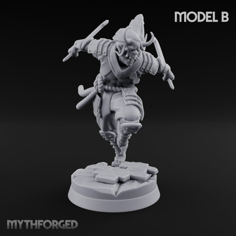 Dagger Dashing Oni Rogues Miniature for Dungeons and Dragons, Pathfinder or other TTRPGs
