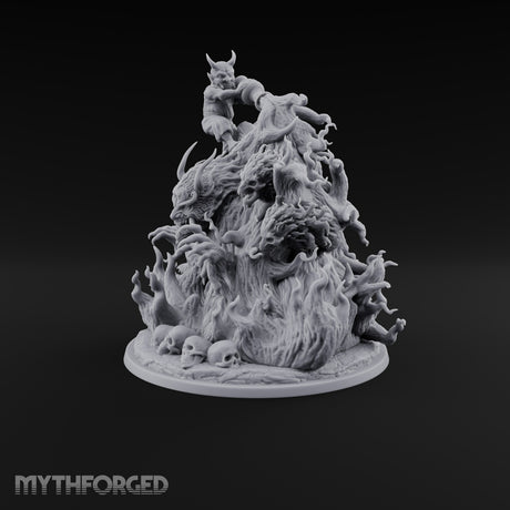 Barking Mad and Burning Treant Flame-Wreathed Demon-Faced Tree