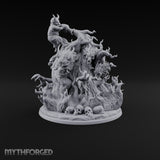 Barking Mad and Burning Treant Flame-Wreathed Demon-Faced Tree