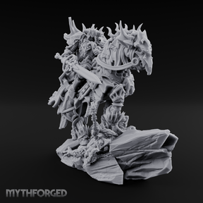 Mounted Wreathed Commanding Demon Warlord Miniature for Dungeons and Dragons, Pathfinder or other TTRPGs