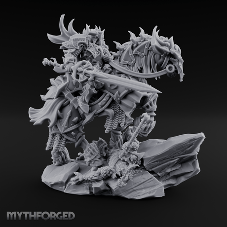 Mounted Wreathed Commanding Demon Warlord Miniature for Dungeons and Dragons, Pathfinder or other TTRPGs