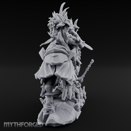 Mounted Wreathed Commanding Demon Warlord Miniature for Dungeons and Dragons, Pathfinder or other TTRPGs