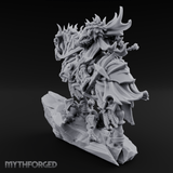 Mounted Wreathed Commanding Demon Warlord Miniature for Dungeons and Dragons, Pathfinder or other TTRPGs