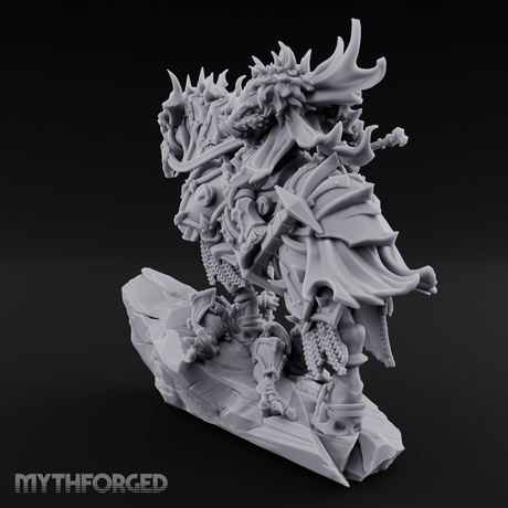 Mounted Wreathed Commanding Demon Warlord Miniature for Dungeons and Dragons, Pathfinder or other TTRPGs