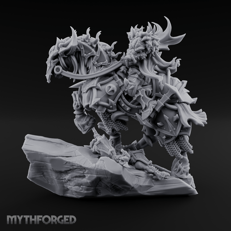 Mounted Wreathed Commanding Demon Warlord Miniature for Dungeons and Dragons, Pathfinder or other TTRPGs