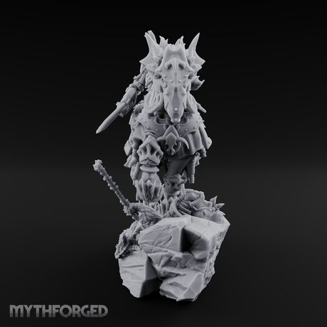 Mounted Wreathed Commanding Demon Warlord Miniature for Dungeons and Dragons, Pathfinder or other TTRPGs