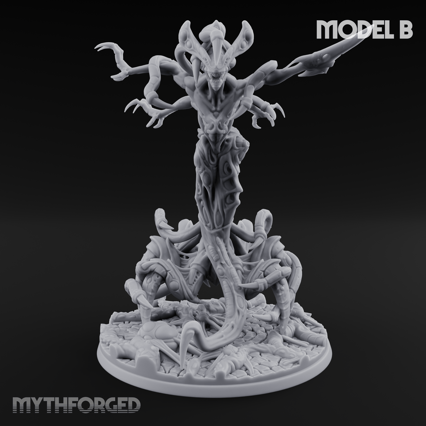 Tendrils Spreading Wide Illithid Matriarchs B Miniature for Dungeons and Dragons, Pathfinder or other TTRPGs