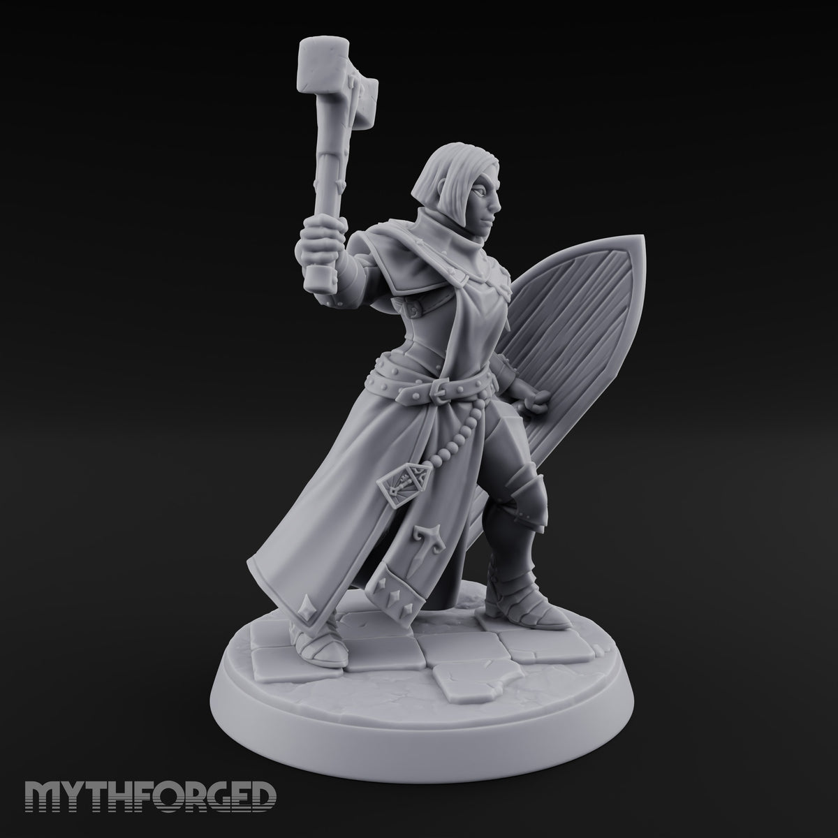 Pray Loud, Swing Louder Human Female Armoured Nun A — Bare Head