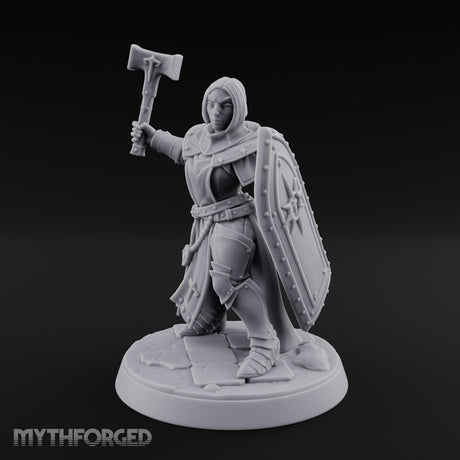 Pray Loud, Swing Louder Human Female Armoured Nun A — Bare Head