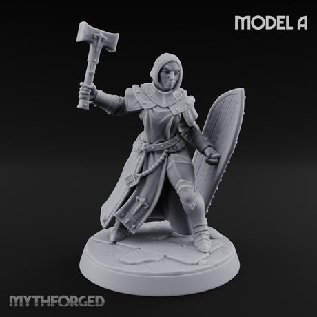 Pray Loud, Swing Louder Human Female Armoured Nun A — Bare Head