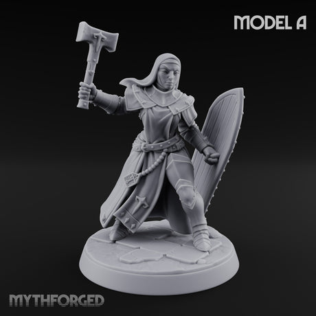 Pray Loud, Swing Louder Human Female Armoured Nun A — Hooded