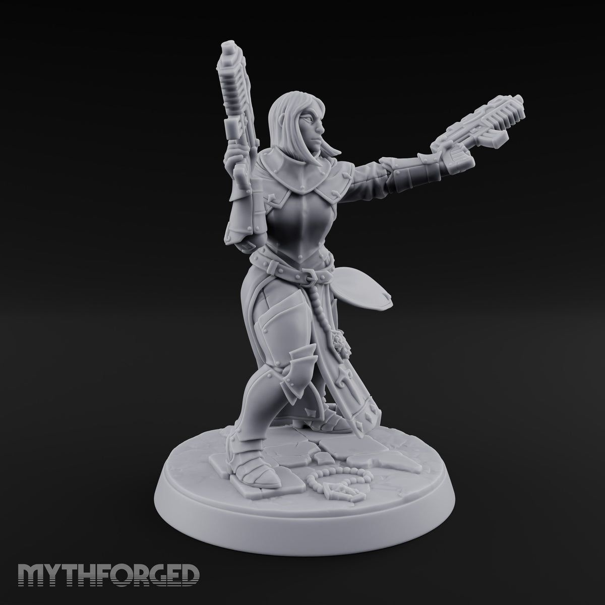 Pray, Then Aim Human Female Hooded Crossbow Arbalist B — Bare Head · Pistols