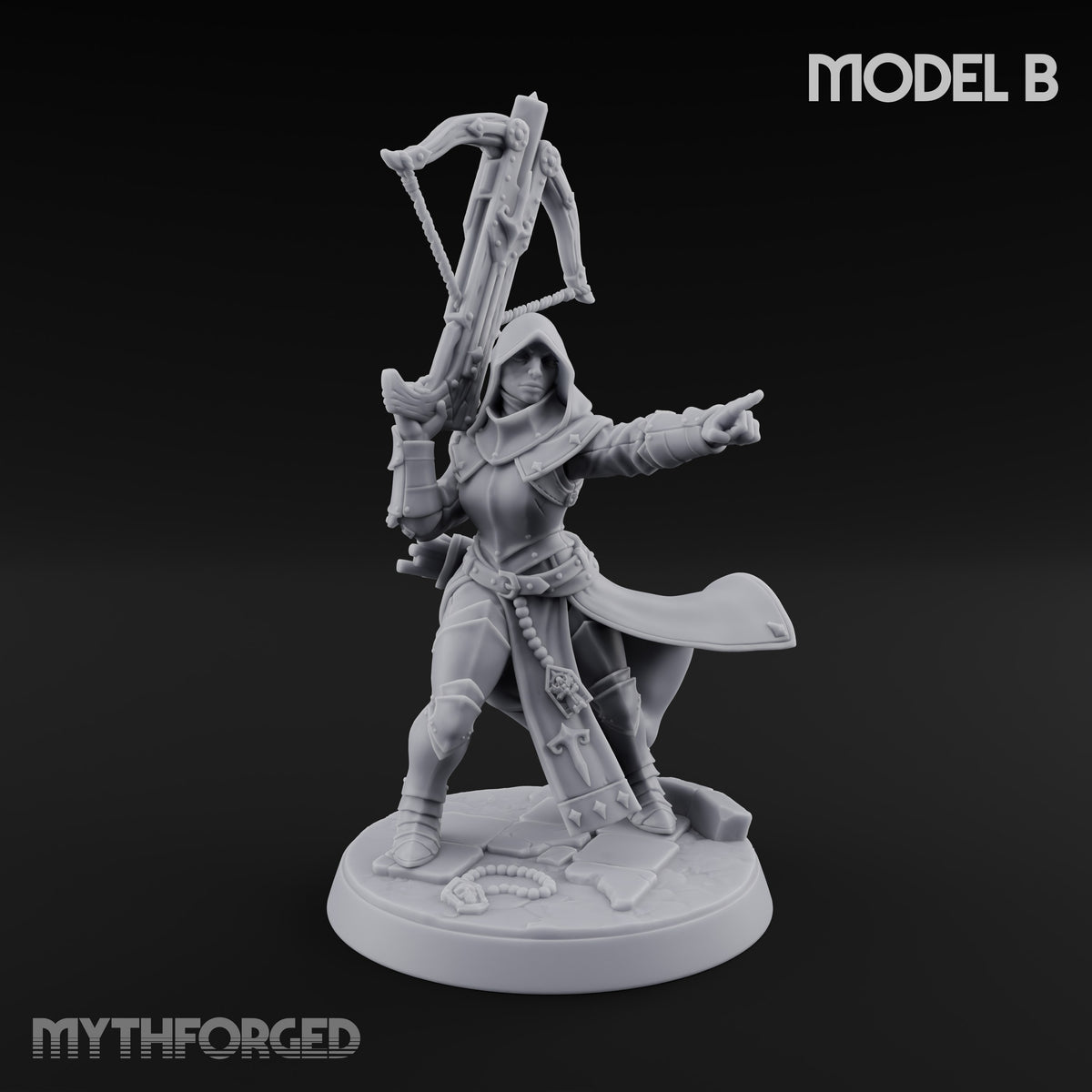Pray, Then Aim Human Female Hooded Crossbow Arbalist B — Hooded · Arbalest