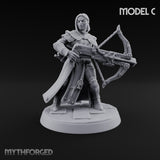 Pray, Then Aim Human Female Hooded Crossbow Arbalists — C · Bare Head · Arbalest + Arbalest