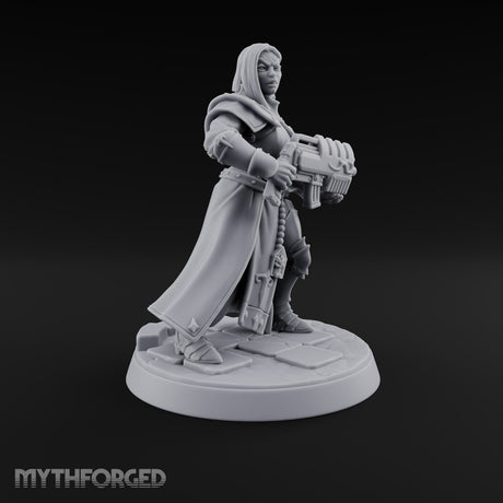 Pray, Then Aim Human Female Hooded Crossbow Arbalist C — Bare Head · Gun