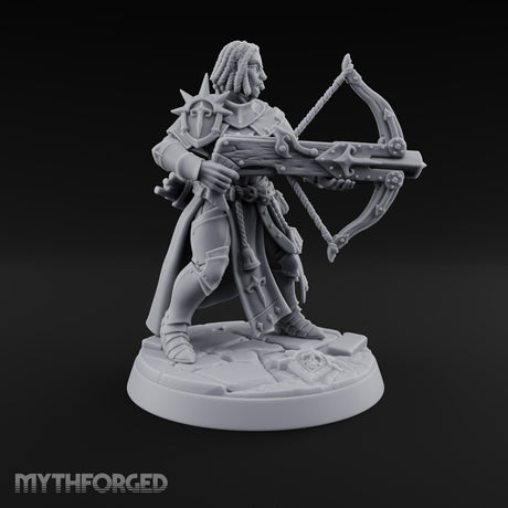 Pray, Then Aim Human Female Hooded Crossbow Arbalist D — Bare Head · Arbalest