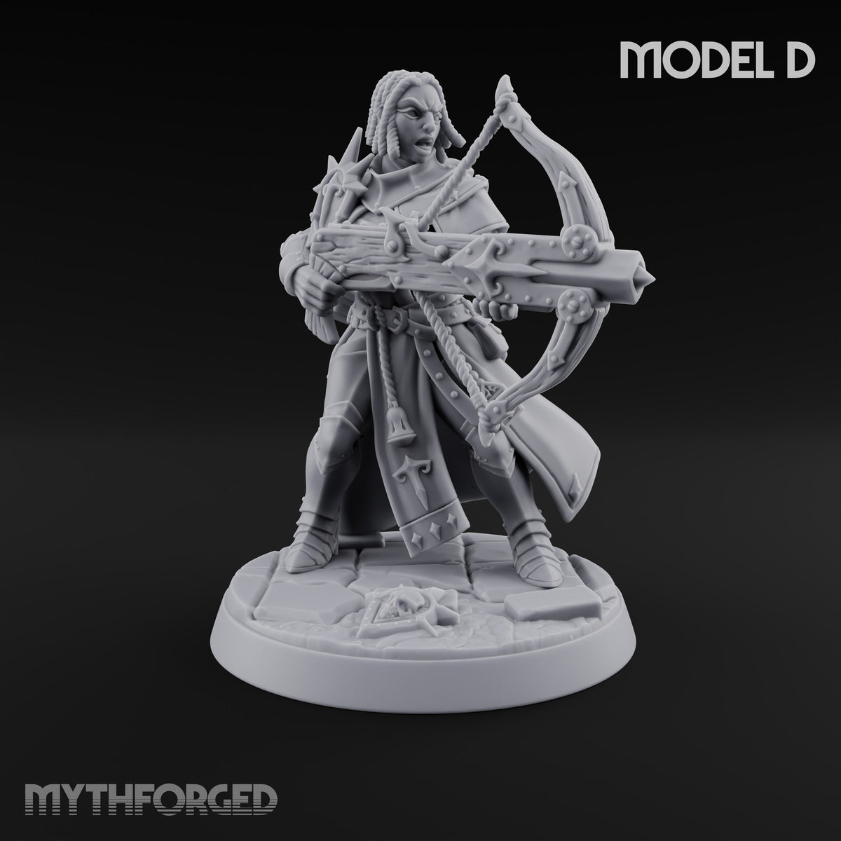 Pray, Then Aim Human Female Hooded Crossbow Arbalist D — Bare Head · Arbalest