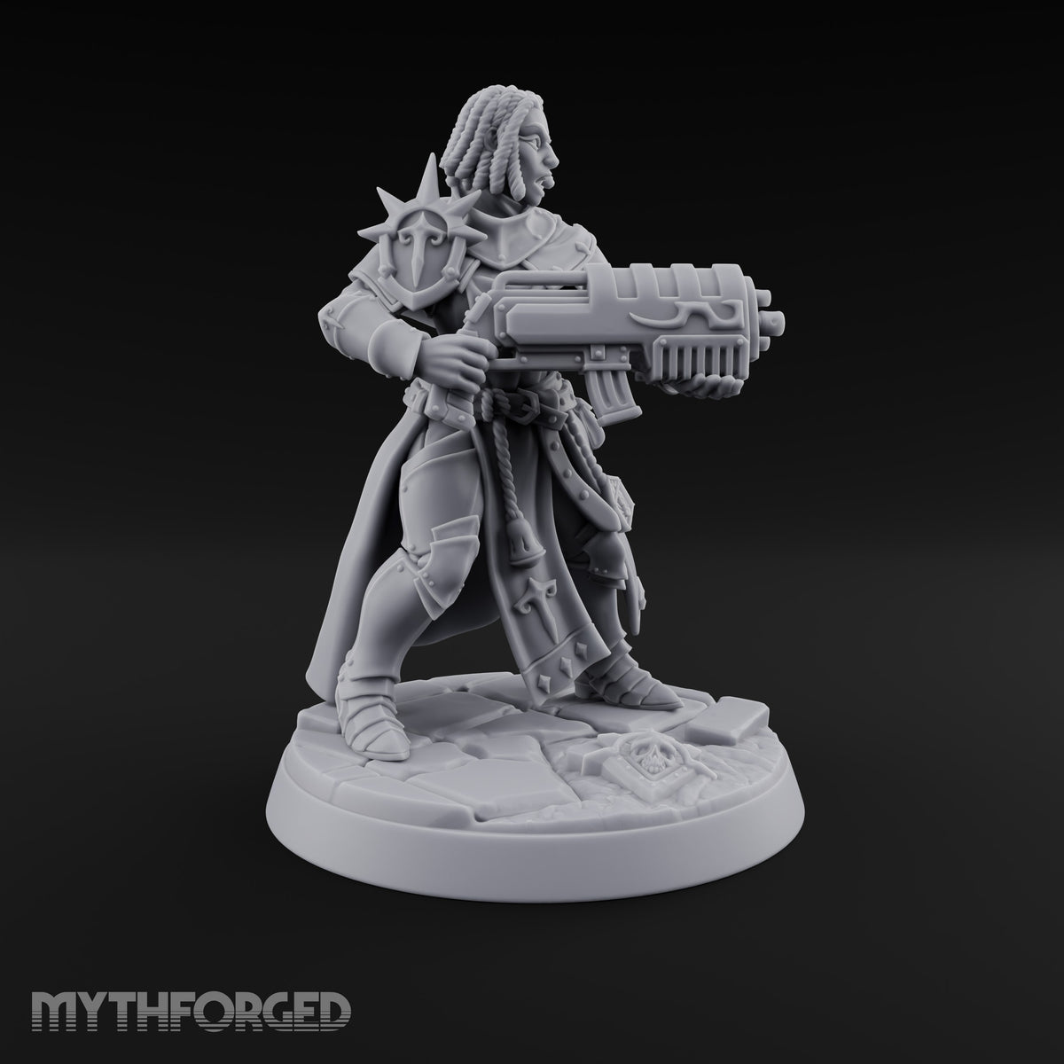 Pray, Then Aim Human Female Hooded Crossbow Arbalist D — Bare Head · Gun