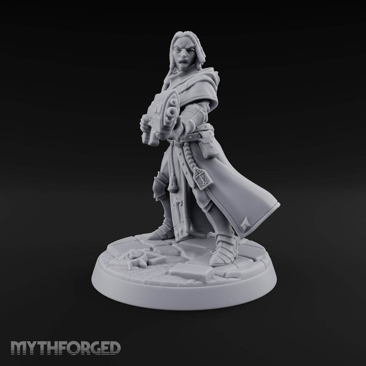 Pray, Then Aim Human Female Hooded Crossbow Arbalist D — Bare Head · Gun