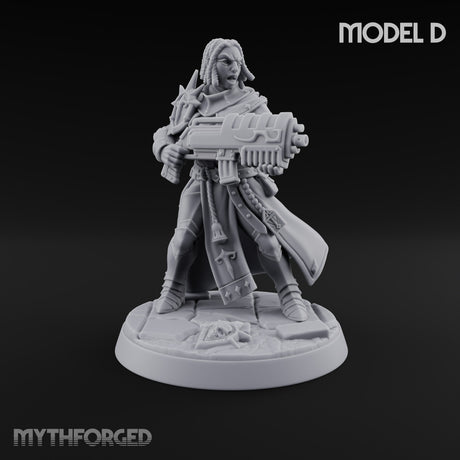 Pray, Then Aim Human Female Hooded Crossbow Arbalist D — Bare Head · Gun