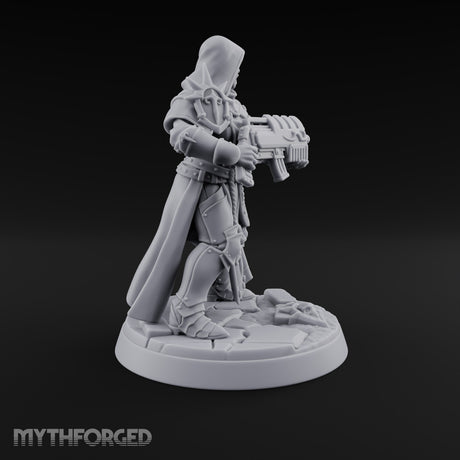 Pray, Then Aim Human Female Hooded Crossbow Arbalist D — Hooded · Gun