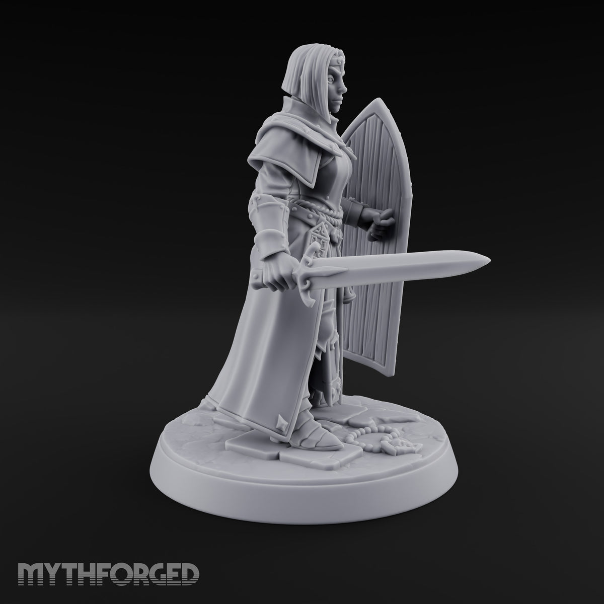 Pray Loud, Swing Louder Human Female Armoured Nun B — Bare Head