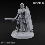 Pray Loud, Swing Louder Human Female Armoured Nun B — Bare Head