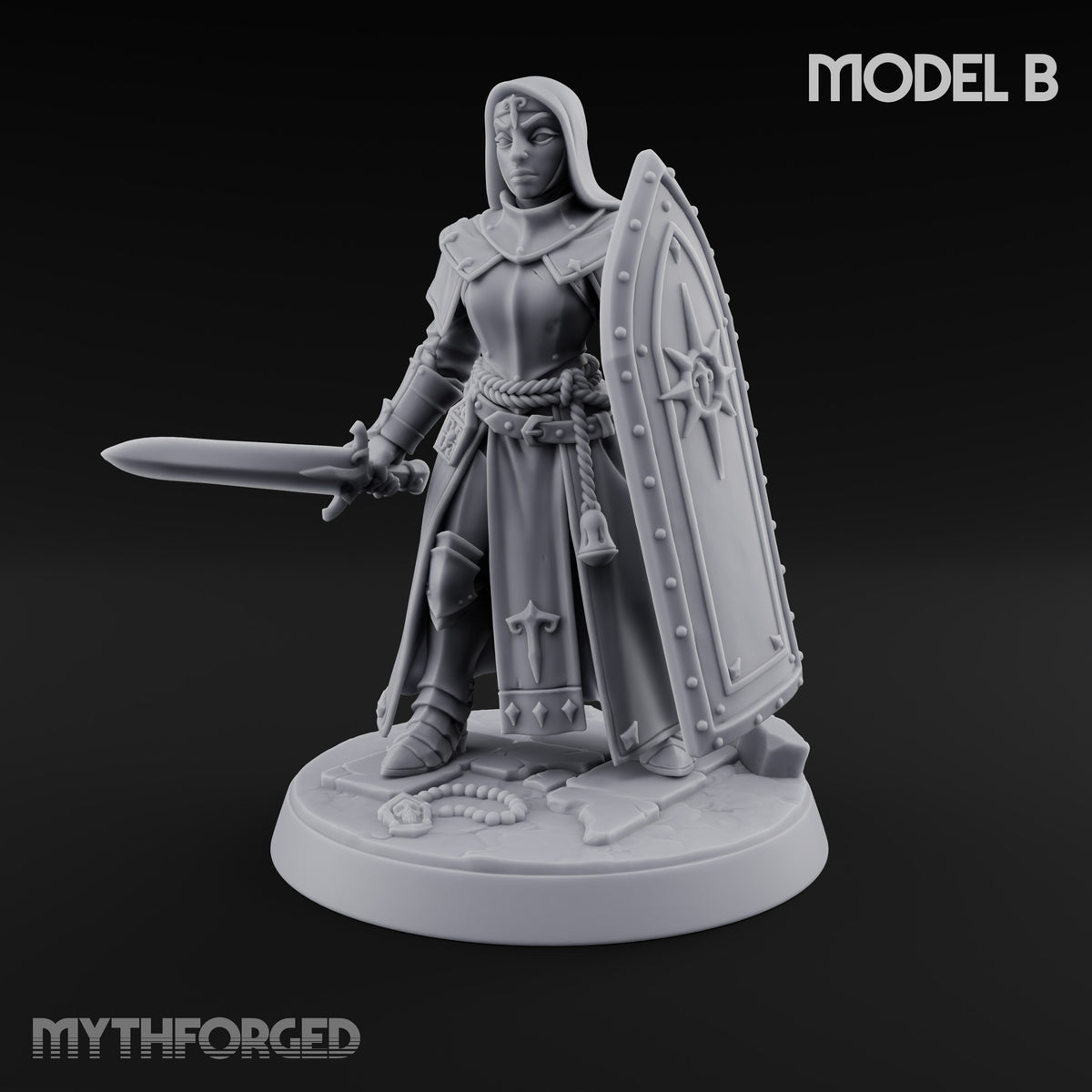 Pray Loud, Swing Louder Human Female Armoured Nun B — Hooded
