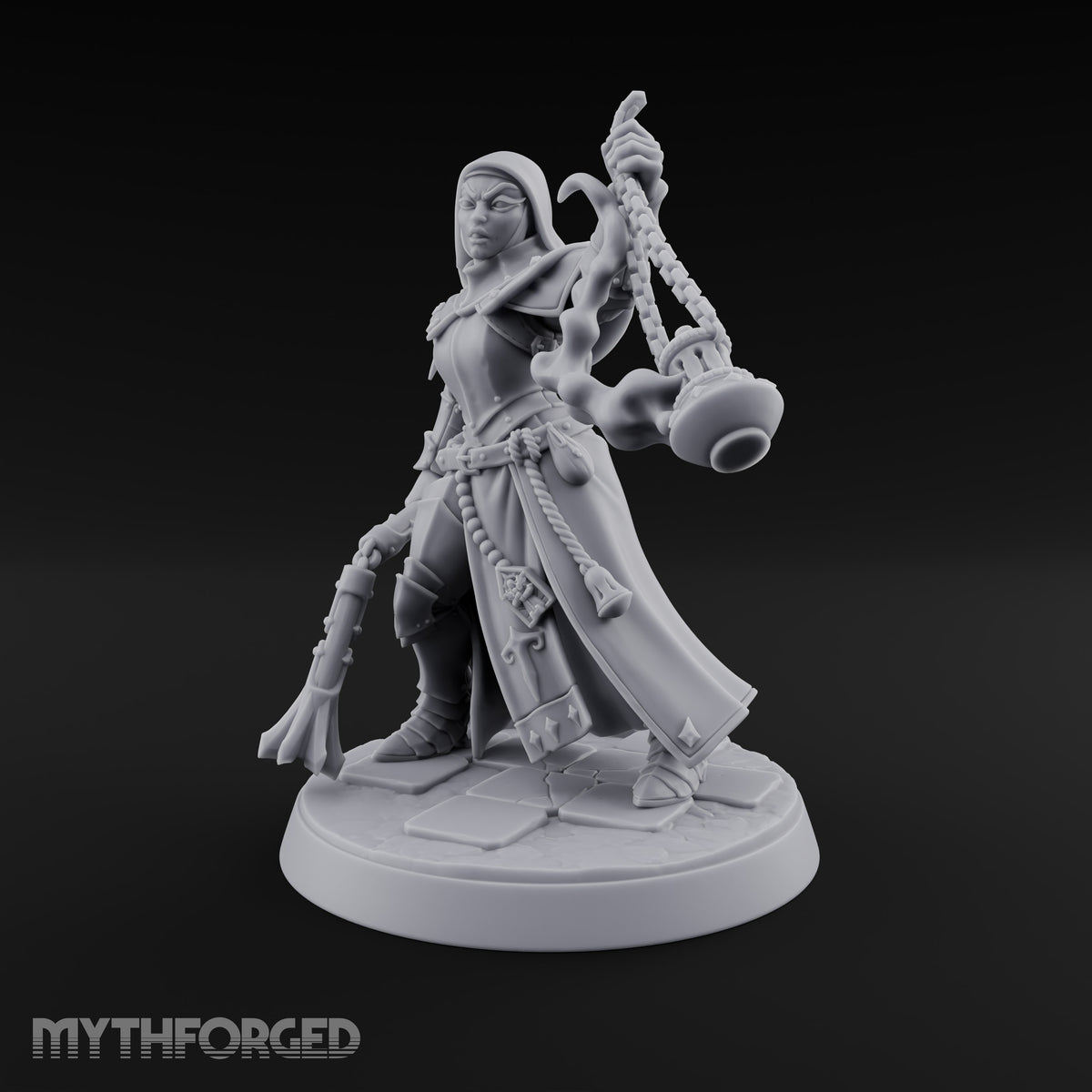 Pray Loud, Swing Louder Human Female Armoured Nun C — Hooded