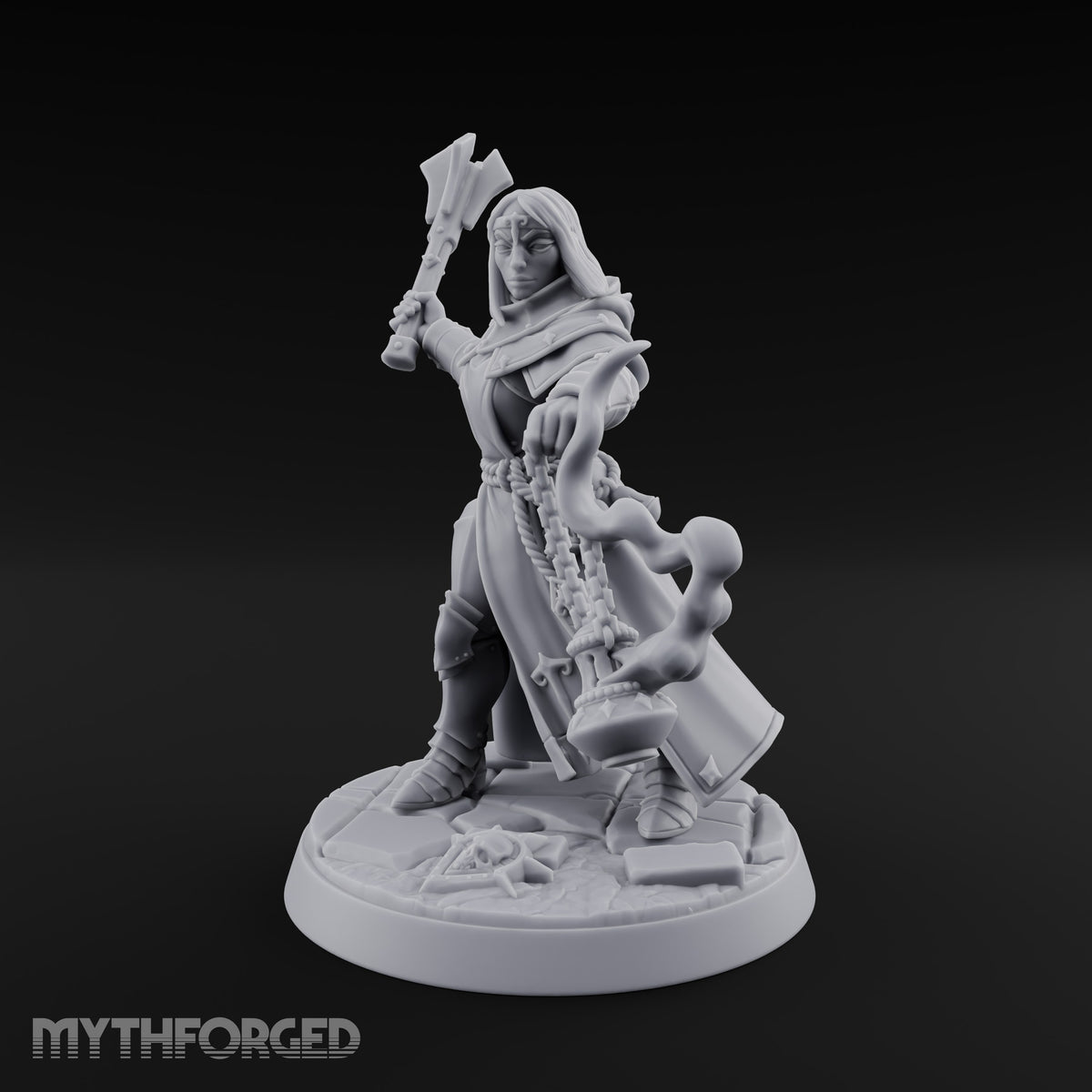 Pray Loud, Swing Louder Human Female Armoured Nun D — Bare Head