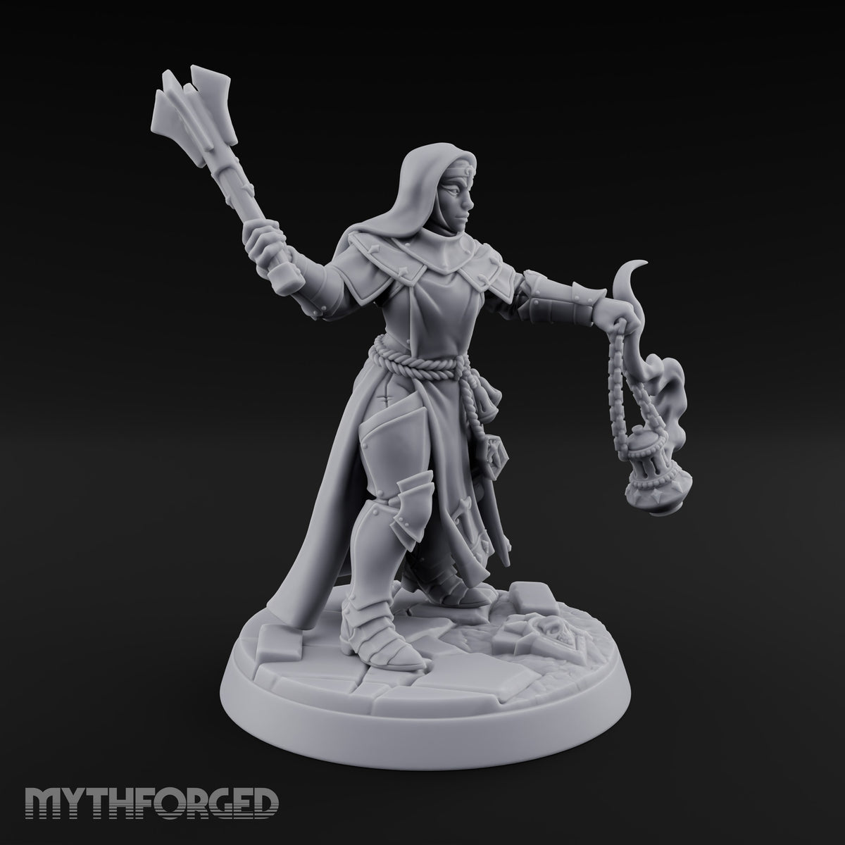 Pray Loud, Swing Louder Human Female Armoured Nun D — Hooded