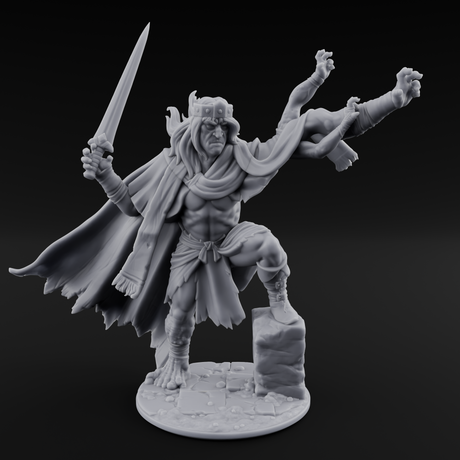Dabbling in Magic Human Barbarian King Miniature for Dungeons and Dragons, Pathfinder or other TTRPGs