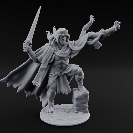 Dabbling in Magic Human Barbarian King Miniature for Dungeons and Dragons, Pathfinder or other TTRPGs
