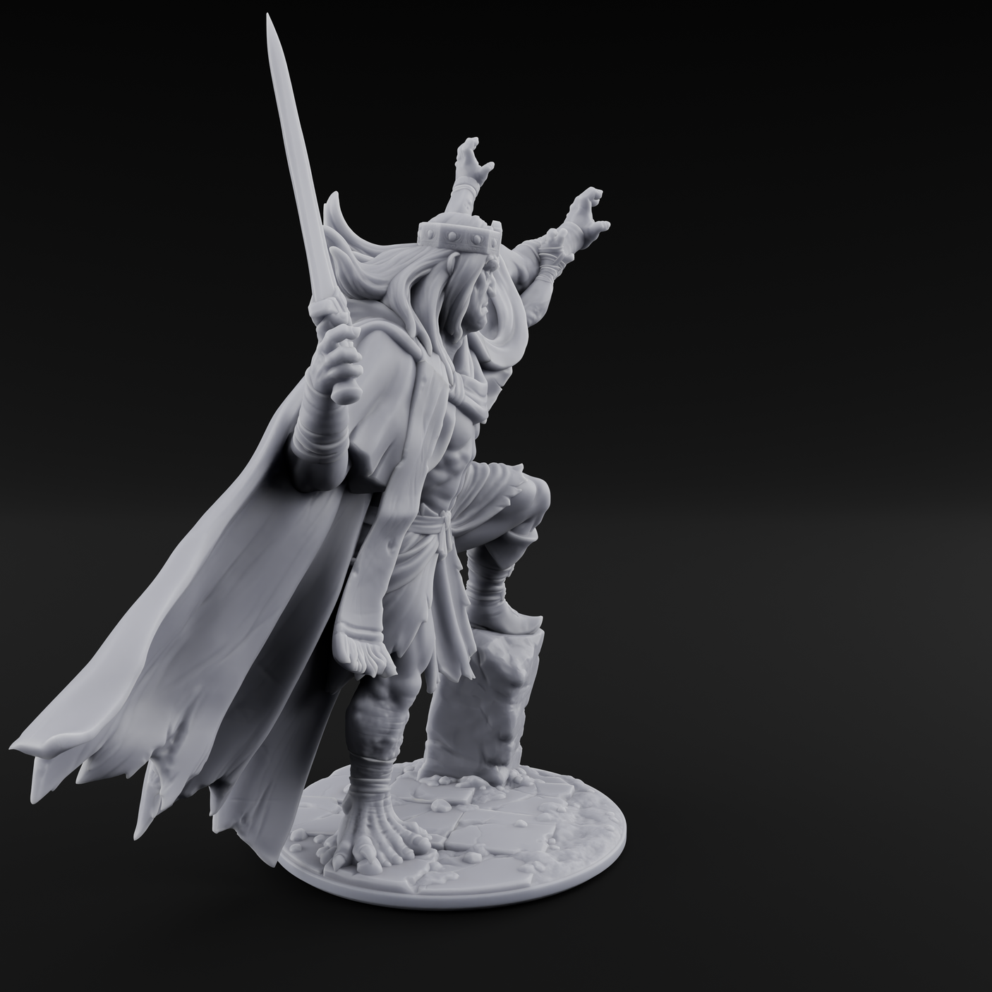 Dabbling in Magic Human Barbarian King Miniature for Dungeons and Dragons, Pathfinder or other TTRPGs