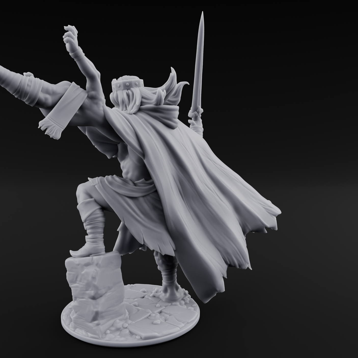 Dabbling in Magic Human Barbarian King Miniature for Dungeons and Dragons, Pathfinder or other TTRPGs