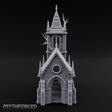 Dead-Tree Spike-Gabled Gothic Spire Chapel Miniature for Dungeons and Dragons, Pathfinder or other TTRPGs