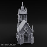 Dead-Tree Spike-Gabled Gothic Spire Chapel Miniature for Dungeons and Dragons, Pathfinder or other TTRPGs