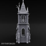 Dead-Tree Spike-Gabled Gothic Spire Chapel Miniature for Dungeons and Dragons, Pathfinder or other TTRPGs