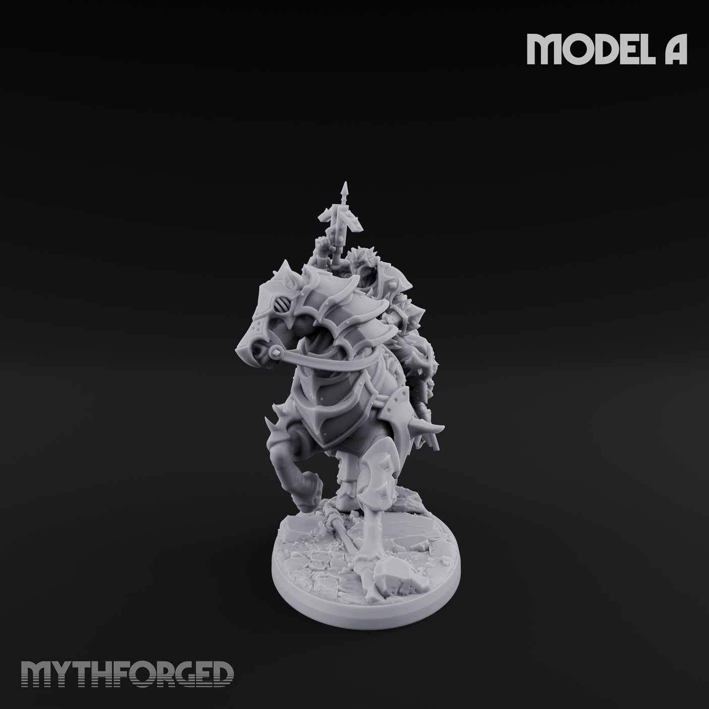 Ornate Saddle Towering Knight Rider Miniature for Dungeons and Dragons, Pathfinder or other TTRPGs