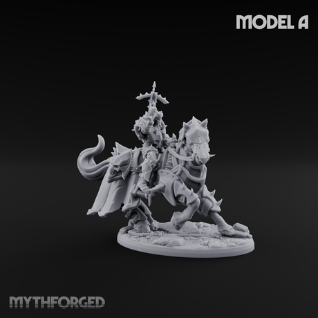 Ornate Saddle Towering Knight Rider A Miniature for Dungeons and Dragons, Pathfinder or other TTRPGs