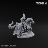 Ornate Saddle Towering Knight Rider A Miniature for Dungeons and Dragons, Pathfinder or other TTRPGs
