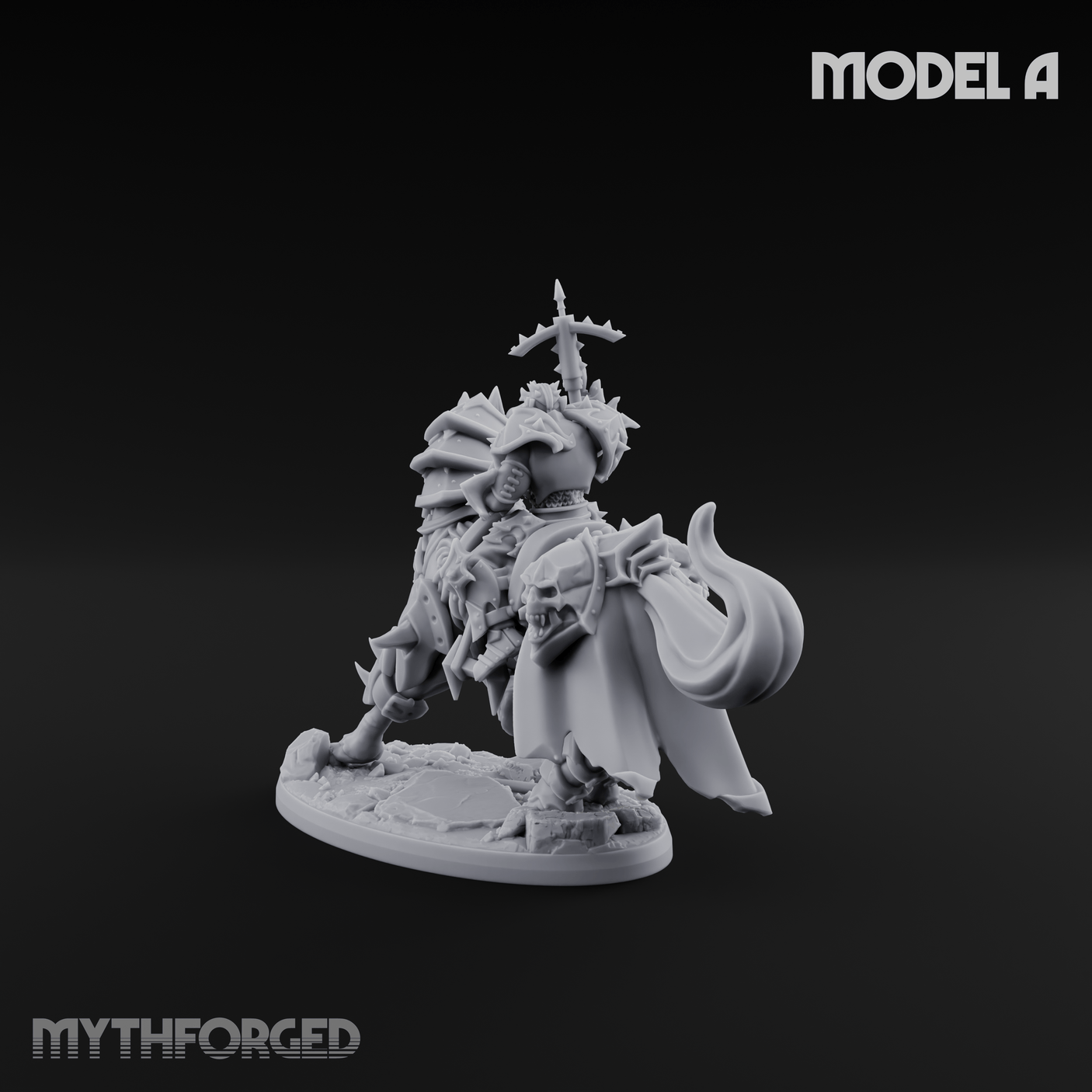 Ornate Saddle Towering Knight Rider A Miniature for Dungeons and Dragons, Pathfinder or other TTRPGs