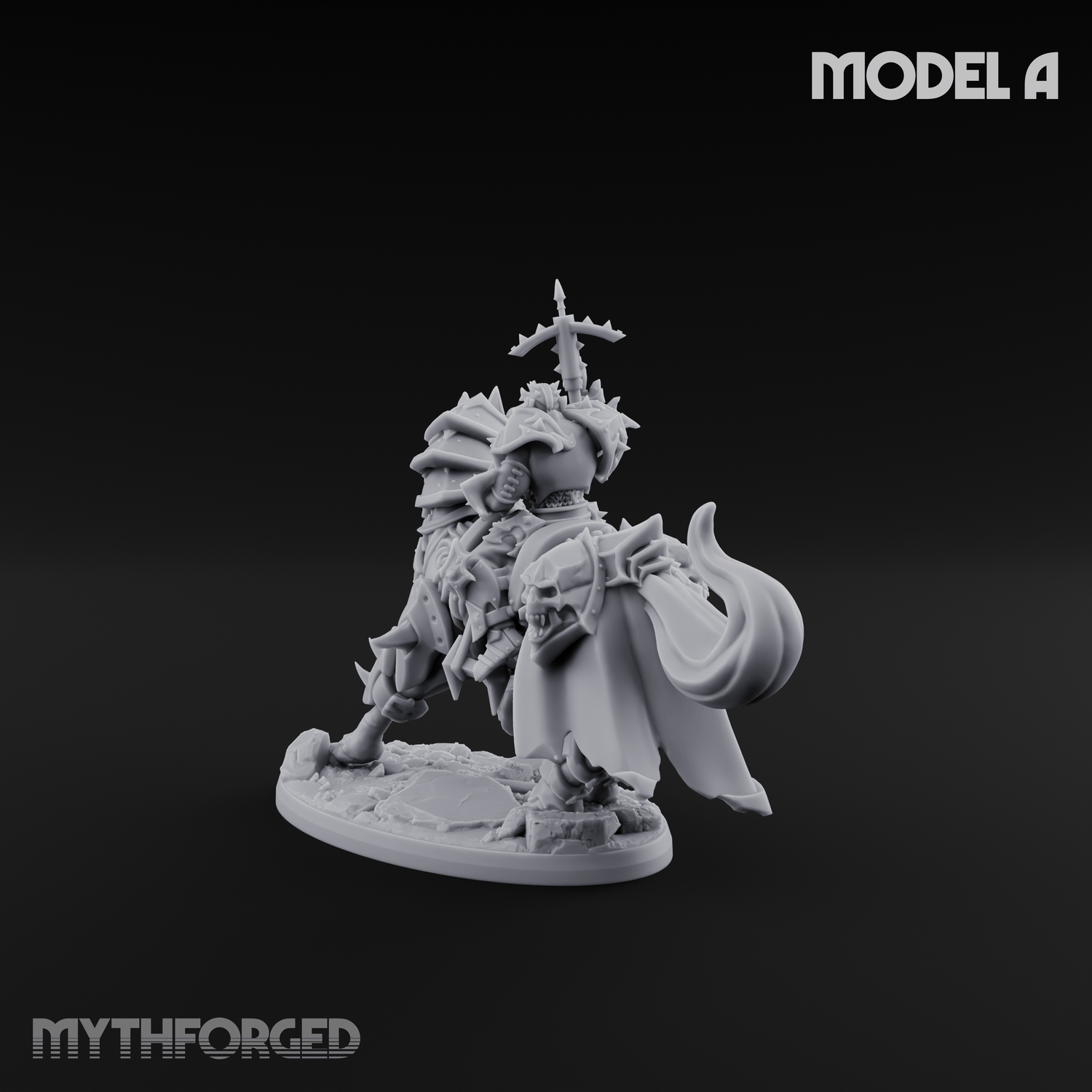 Ornate Saddle Towering Knight Rider A Miniature for Dungeons and Dragons, Pathfinder or other TTRPGs
