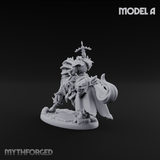 Ornate Saddle Towering Knight Rider A Miniature for Dungeons and Dragons, Pathfinder or other TTRPGs