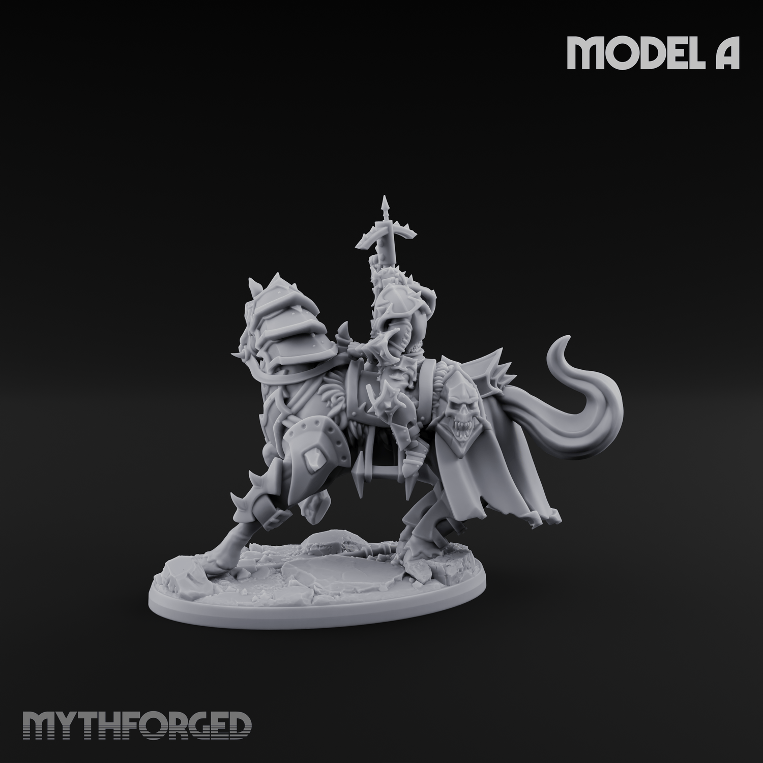 Ornate Saddle Towering Knight Rider A Miniature for Dungeons and Dragons, Pathfinder or other TTRPGs