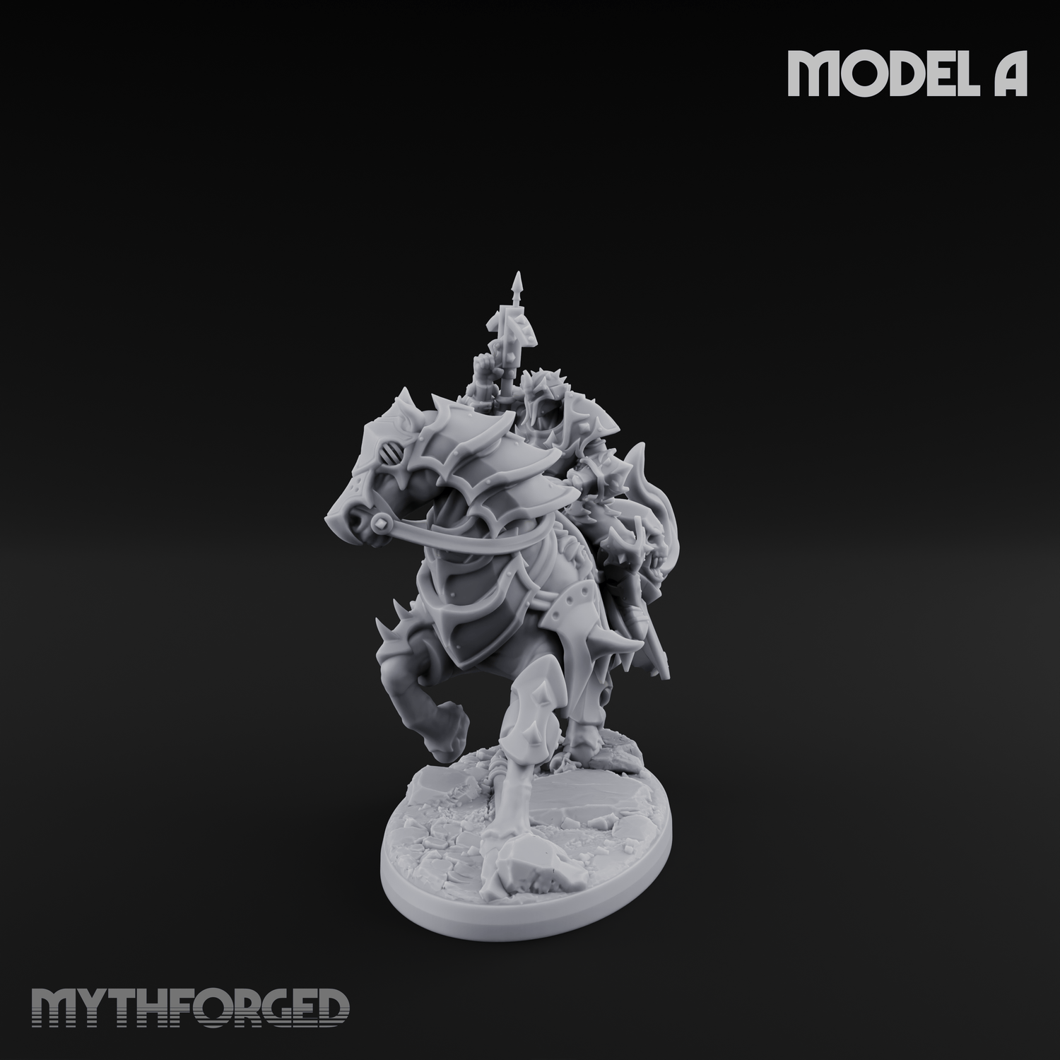Ornate Saddle Towering Knight Rider A Miniature for Dungeons and Dragons, Pathfinder or other TTRPGs