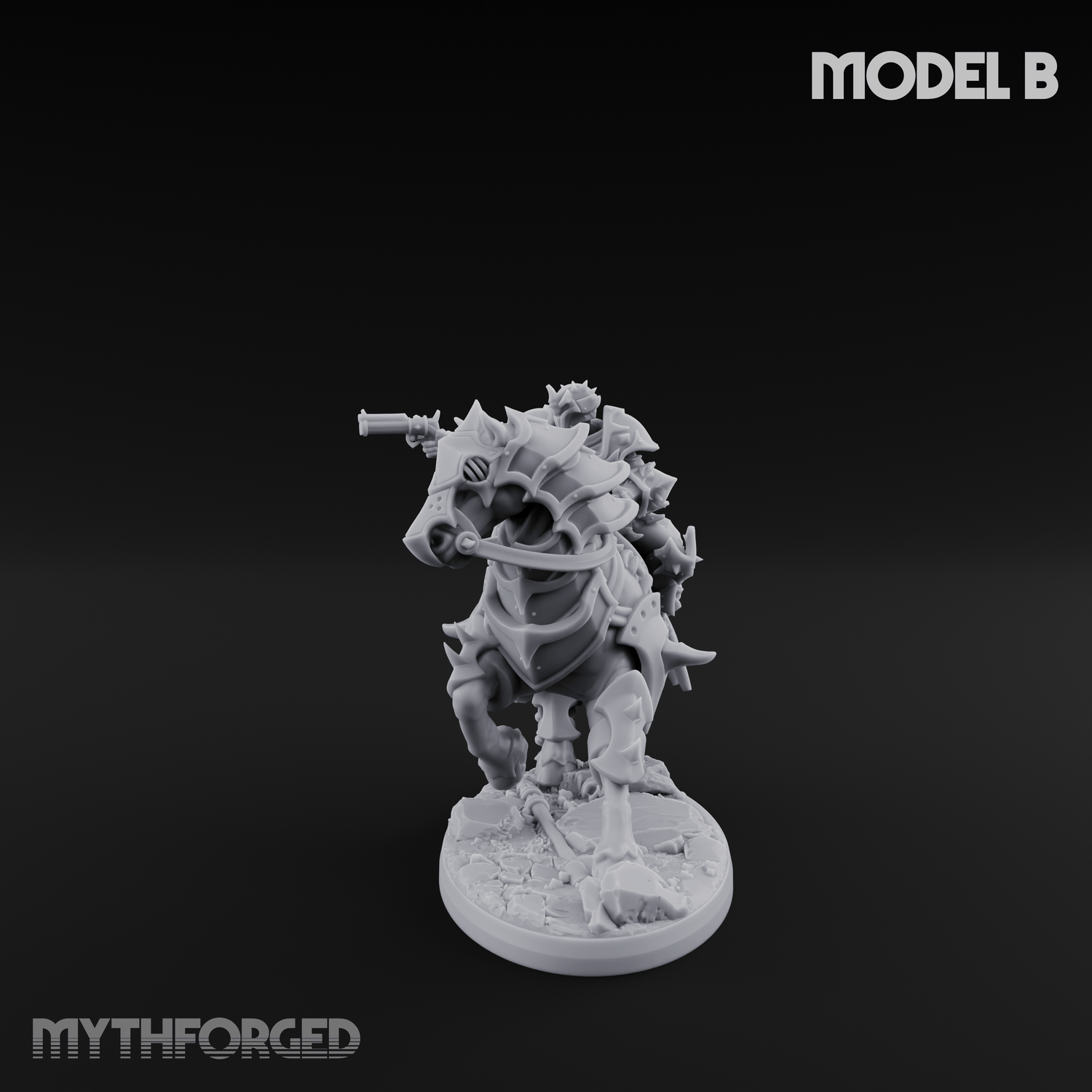 Ornate Saddle Towering Knight Rider Miniature for Dungeons and Dragons, Pathfinder or other TTRPGs